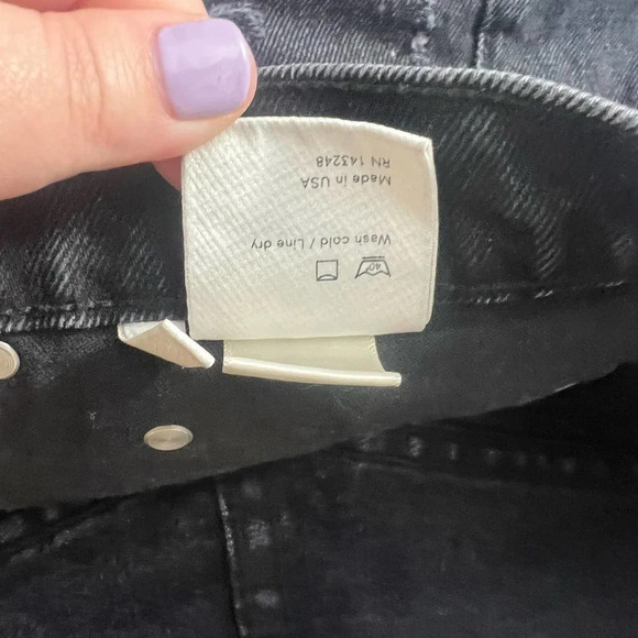 Reformation Black Distressed Denim Jeans Cut-Off Shorts‎ Size US 30 - Picture 11 of 11